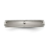 Titanium Grooved and Beaded Edge 4mm Polished Band TB131