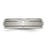 Titanium Grooved Edge 6mm Satin and Polished Band TB14