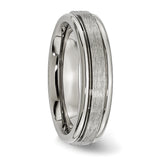Titanium Grooved Edge 6mm Satin and Polished Band TB14