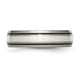 Titanium Grooved Sterling Silver Inlay 6mm Brushed/Polished Band TB17