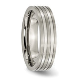 Titanium Grooved 6mm Brushed and Polished Band TB186