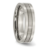 Titanium Grooved 6mm Brushed and Polished Band TB188