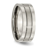Titanium Grooved 8mm Brushed and Polished Band TB189