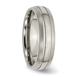 Titanium Grooved 6mm Brushed and Polished Band TB190