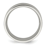 Titanium Sterling Silver Inlay Flat 8mm Brushed Band TB207