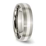 Titanium Sterling Silver Inlay 6mm Brushed Band TB210