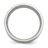 Titanium Sterling Silver Inlay Flat 8mm Brushed Band TB213