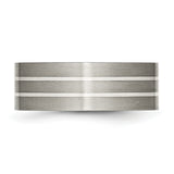 Titanium Sterling Silver Inlay Flat 8mm Brushed Band TB213