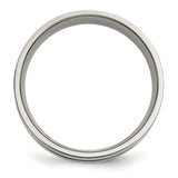 Titanium Grooved Sterling Silver Inlay 8mm Brushed Band TB215
