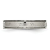 Titanium 4mm Brushed and Polished Roman Numerals Band TB248