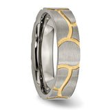 Titanium Grooved Yellow IP-plated Ladies 6mm Brushed Band TB272