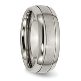 Titanium Grooved 8mm Brushed and Polished Band TB30