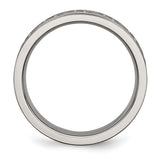 Titanium Greek Key 6mm Satin & Polished Band Ring 13 Size