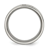 Titanium Brushed 0.07ct. tw. Diamond Cross Flat Band Ring 8 Size
