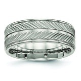 Titanium Polished Grooved Ring TB449 - shirin-diamonds