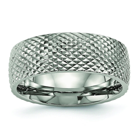 Titanium Polished Textured Ring TB450 - shirin-diamonds