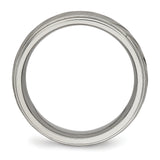 Titanium Brushed and Polished Grooved Ring TB452