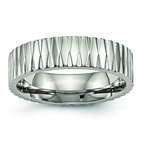 Titanium Polished Textured Ring TB460 - shirin-diamonds