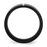 Titanium Polished Black IP Grooved Comfort Back Ring TB475