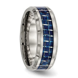 Titanium Polished w/ Blue Carbon Fiber Inlay Band TB479