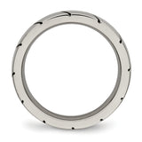 Titanium Polished Grooved Ring TB482