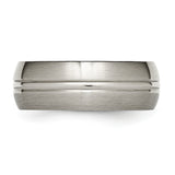 Titanium Grooved 8mm Brushed and Polished Band TB49