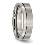 Titanium Grooved 6mm Brushed and Polished Band TB60