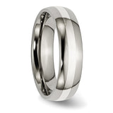 Titanium Sterling Silver Inlay 6mm Polished Band TB81