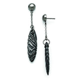 Titanium/Ster.Sil Black Ti Polished Etched Post Dangle Earrings TBE105 - shirin-diamonds