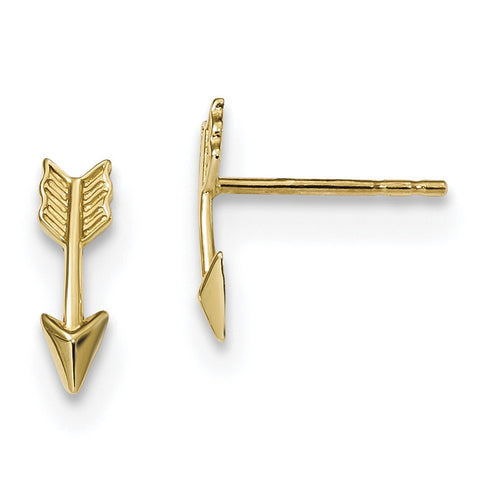14k Gold Polished Arrow Post Earrings TC1006 - shirin-diamonds