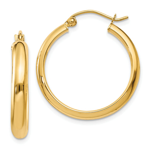 14k Round Tube Hoop Earrings TC143 - shirin-diamonds