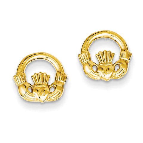 14k Claddagh Post Earrings TC556 - shirin-diamonds