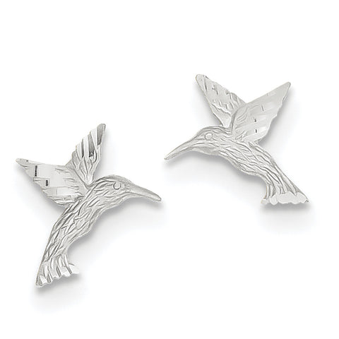 14k White Gold  Hummingbird Earrings TC626W - shirin-diamonds