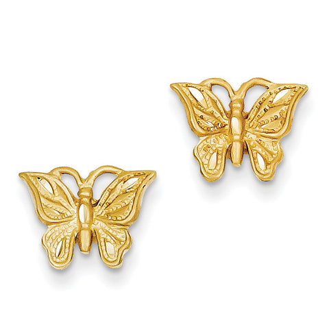 14K Diamond-cut Butterfly Earrings TC746 - shirin-diamonds