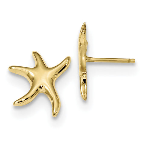 14k Polished Starfish Post Earrings TC991 - shirin-diamonds