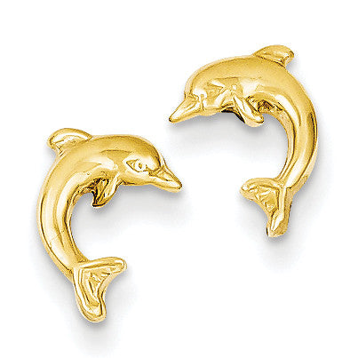 14k Dolphin Post Earrings TE620 - shirin-diamonds