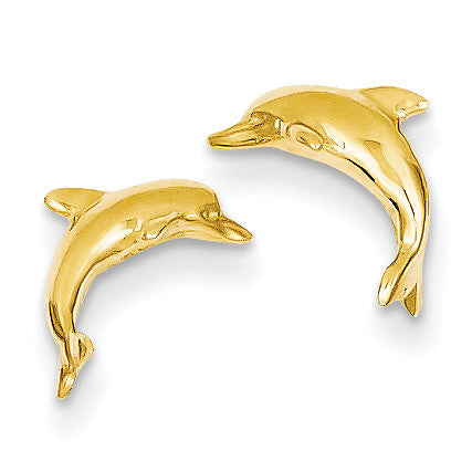14k Dolphin Post Earrings TE622 - shirin-diamonds