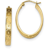 14k Polished, Satin & D/C Hoop Earrings TF1086 - shirin-diamonds