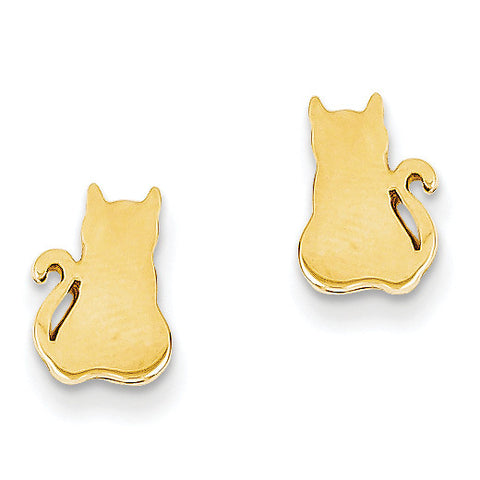 14K Cat Earrings TF536 - shirin-diamonds