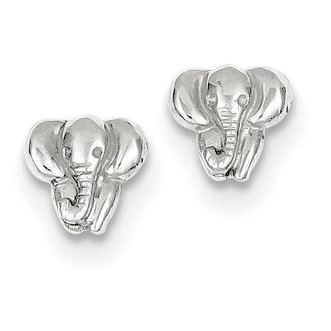 14k White Gold Elephant Earrings TF540W - shirin-diamonds