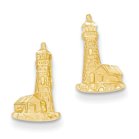 14K Diamond-cut Lighthouse Earrings TF541 - shirin-diamonds
