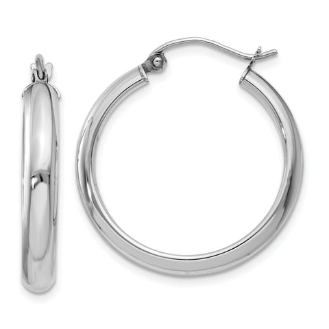 14k White Gold Hoop Earrings TF575 - shirin-diamonds