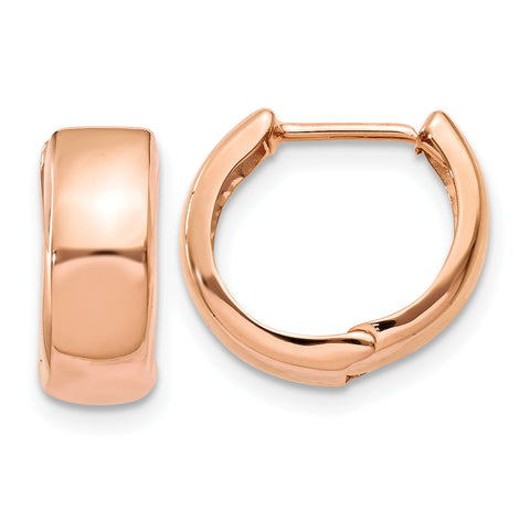 14K Rose Gold Hinged Hoop Earrings TF766 - shirin-diamonds