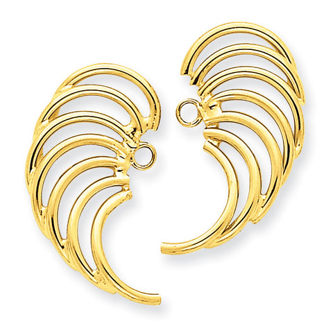 14k Polished Swirl Shaped Earring Jackets TH221 - shirin-diamonds