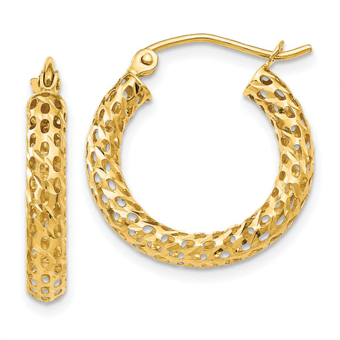 14k Mesh Hoop Earrings TH515 - shirin-diamonds