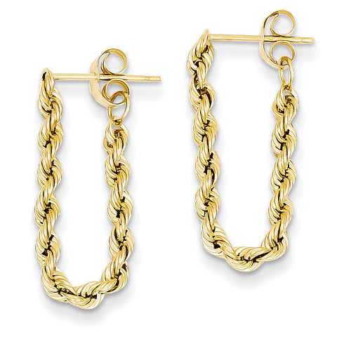 14K Hollow Rope Earrings TH553 - shirin-diamonds