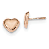 14k Rose Gold Polished Heart Post Earrings TH968R - shirin-diamonds