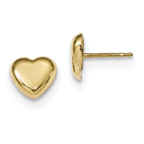 14k Gold Polished Heart Post Earrings TH968 - shirin-diamonds