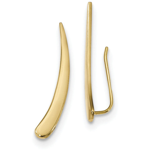 14k Gold Polished Pointed Ear Climber Earrings TL1034 - shirin-diamonds