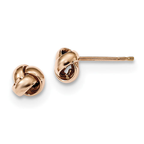 14k Rose Gold Polished Love Knot Post Earrings TL1046R - shirin-diamonds